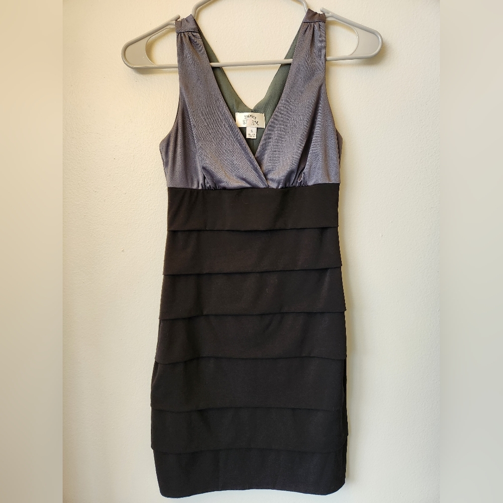 Black & Gray Sleeveless Dress